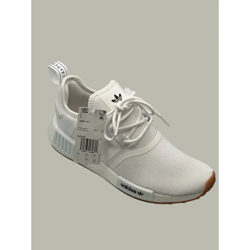 Adidas NMD_R1 Mens Sneakers White Gum GZ9260 Low Top Mesh‎ Running Shoes Size 7